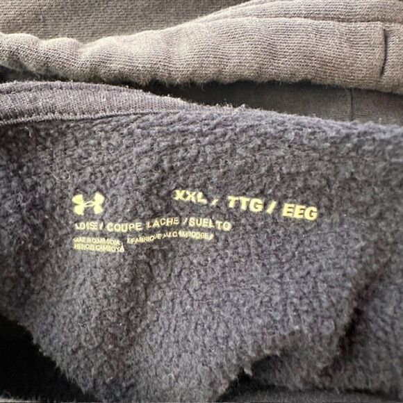 Under Armour XXL Vintage Navy Blue with Large White Logo Hoodie Sweatshirt - Picture 5 of 6